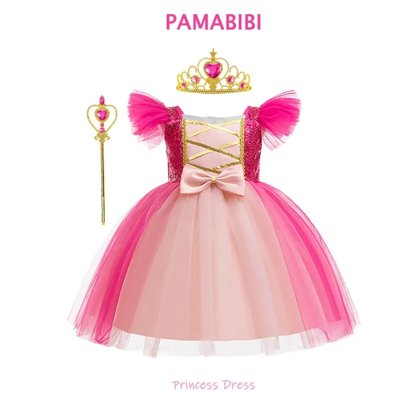 

Sleeping Beauty Sophia Princess Dress For Girl Children Rapunzel Gown Girl Birthday Elegant Gown Party Vestidos Carnival Costume