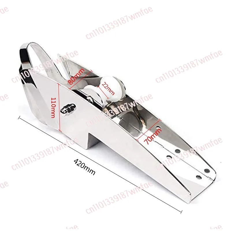 Stainless Steel Load 7.5kg 420mm Bow Anchor Roller Boat Electro Polished Hinged Self Launching