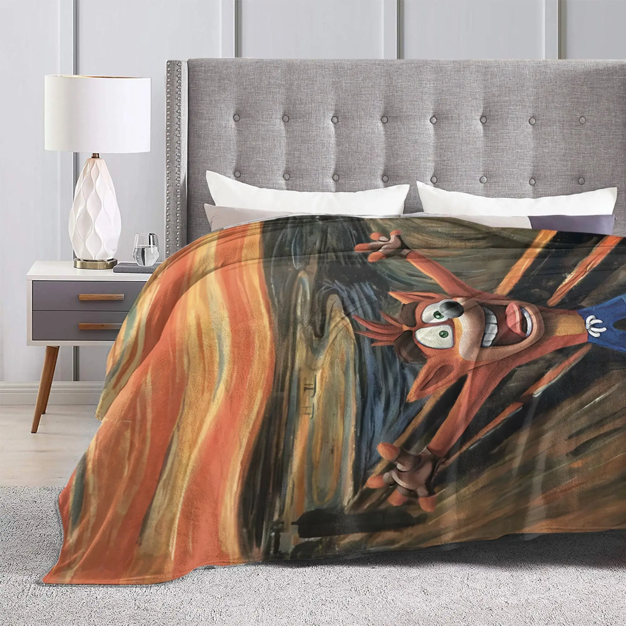 Warm Soft BlanketGirls Boys Decorative Crash Bandicoot Cliff Run Throw Blanket  Flannel Bedspread For Home Decor Sofa Bed Cover