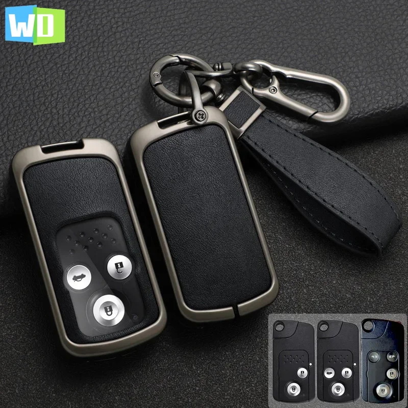 

Zinc Alloy+ Leather Car Key Case Cover For Honda Accord CIVIC CRV Fit Spada Hybrid StepWgn RG1 Freed Spike Ge6 Fit Jazz Shuttle