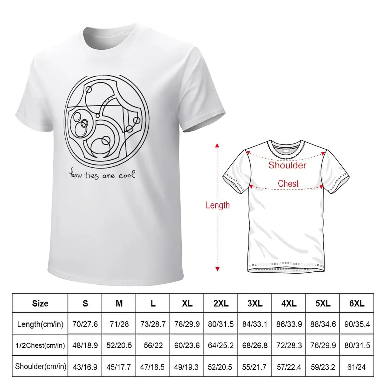 Bow Ties Are Cool | Circular Gallifreyan T-Shirt Short sleeve tee Aesthetic clothing plus size tops mens plain t shirts