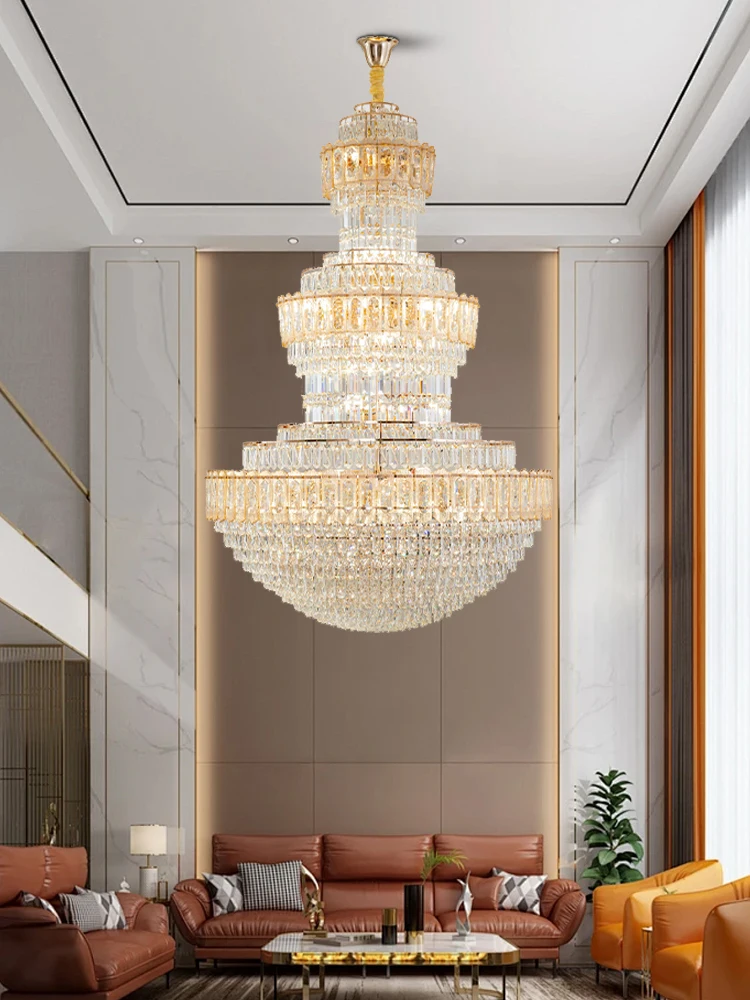 Elegant Luxury Led Decoration Living Room Villa Duplex Large Ceiling Pendant Lights Big Hotel Project Store Decor Hanglamp