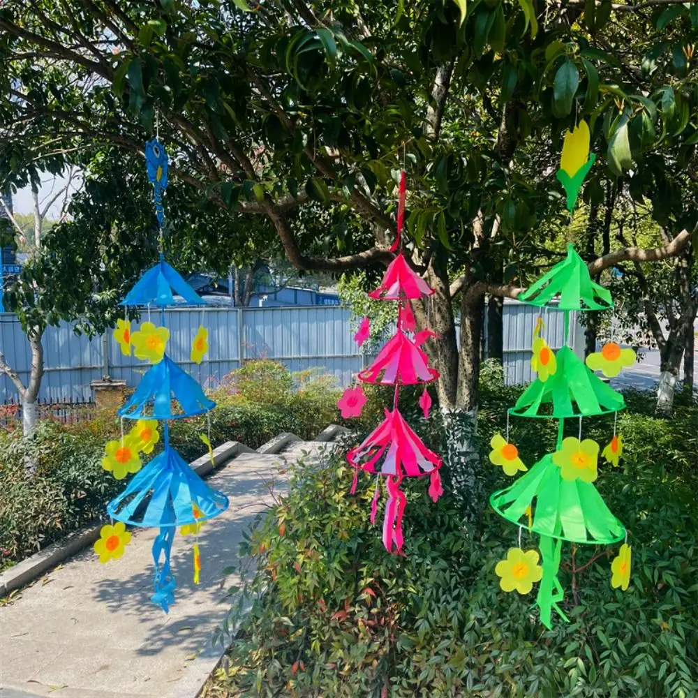 กังหันลมแขวนต้นไม้แห่งความปรารถนาหลากสีสัน ปลอดสารพิษ ทำจากผ้าและพลาสติก หมุนได้ ของตกแต่งลายการ์ตูน ชิ้นส่วนกังหันลมหมุน