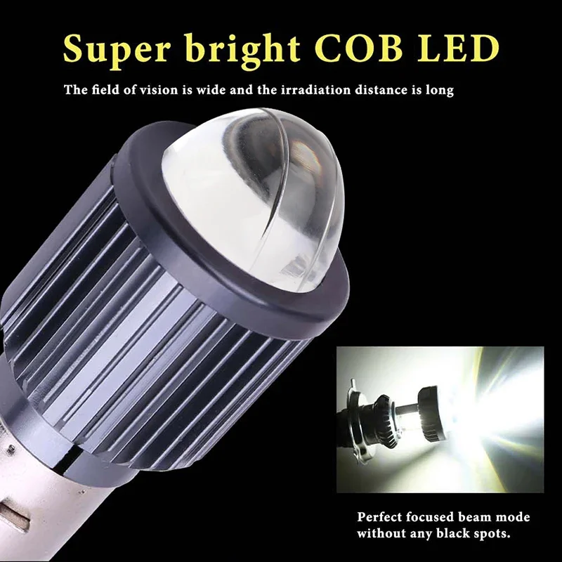 H4 BA20D P15D LED Motorcycle Headlight Bulb 12-32V CSP Dual Color Spotlight Motos Accessories Hi Lo Lamp Fog Light White Yellow