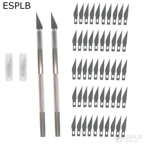Non-Slip Metal Scalpel Knife Kit 50 Blades ESPLB