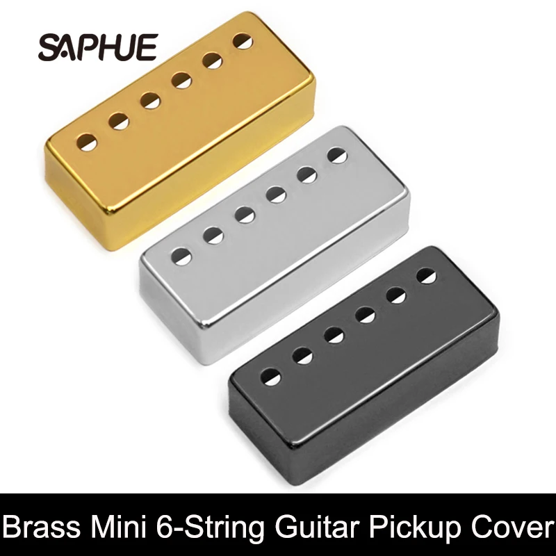 

12Pcs Brass Cover Mini Style 6-String Guitar Humbucker Pickup Cover Spacing 50MM Black/Gold/Chrome 68x29mm