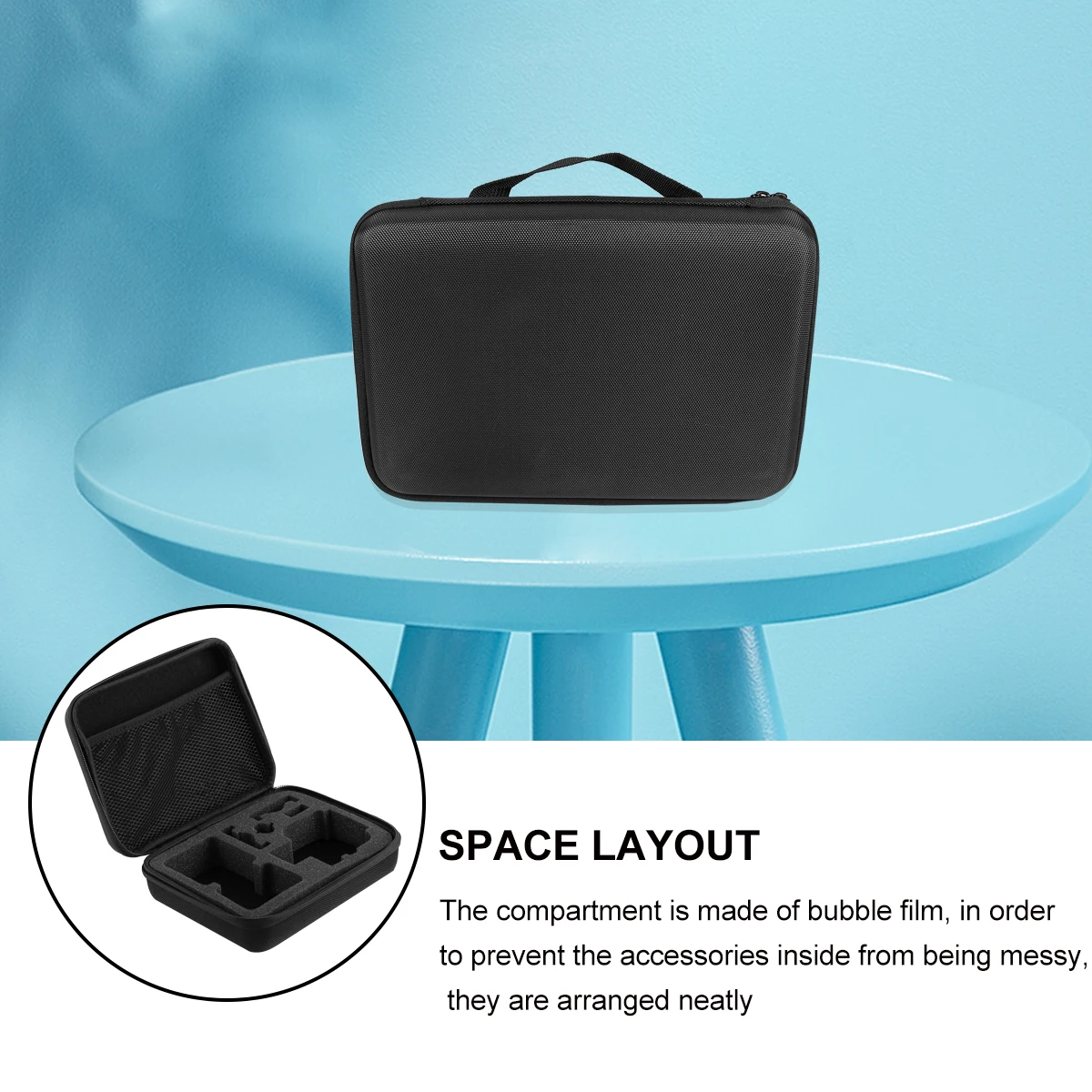 Sports Camera Bag Large Capacity Compact Portable Zipper Case For 8 Travel Outdoor Use Accessories Pouch