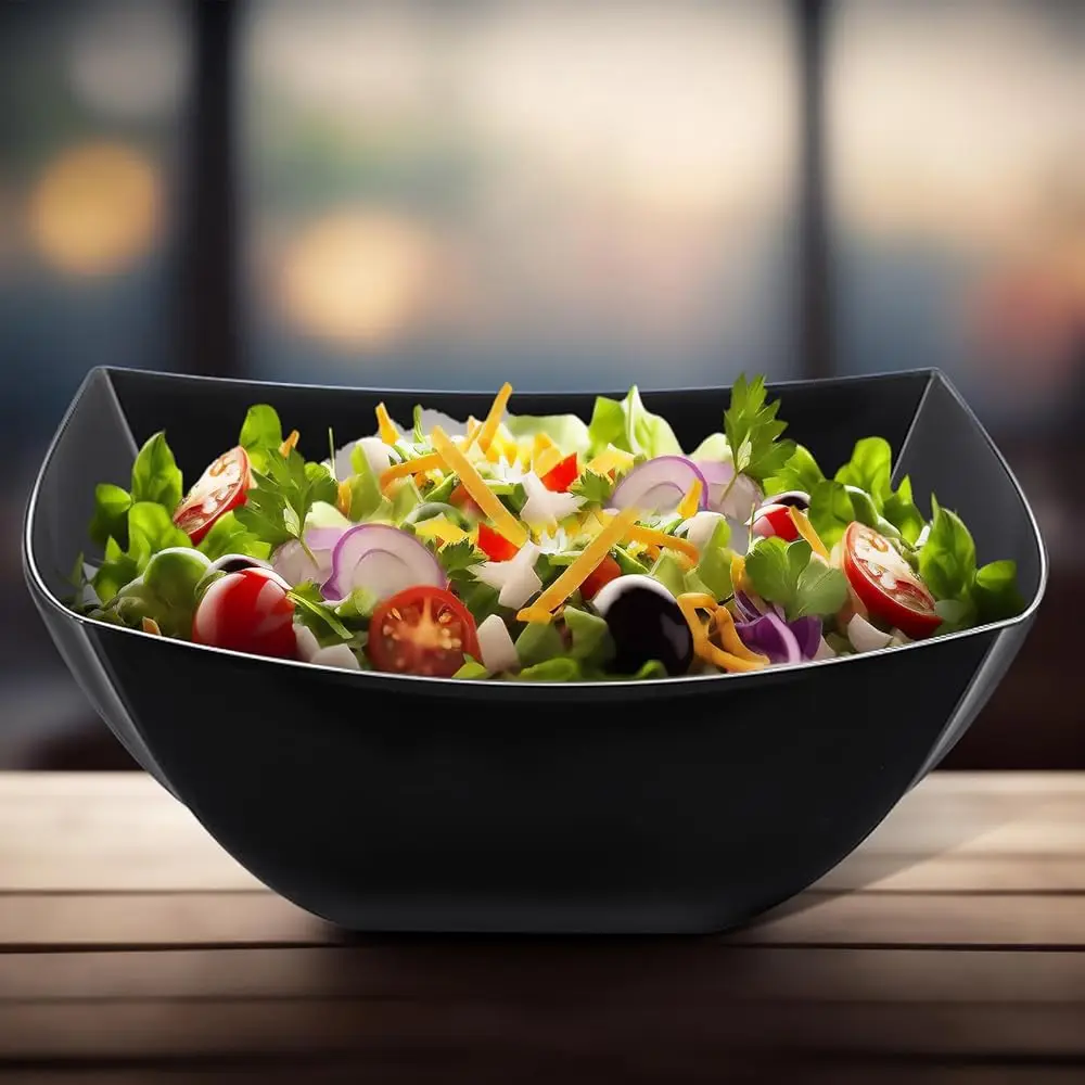 50 Pcs Square Plastic Serving Bowls Disposable Sna Salad Bowl Small Party Candy Bar Containers Taco Bar Serving Dishes For