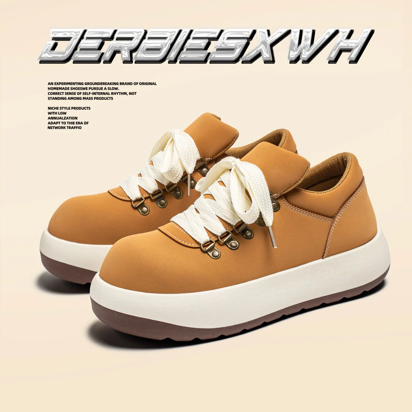 

Новые мужские туфли дерби с широким носком, коллекция Весна 2026 | Кроссовки на платформе с круглым носком для повседневной носки и занятий спортом