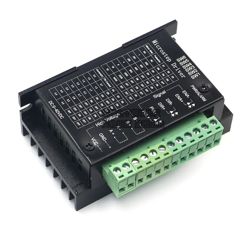 

Драйвер шагового двигателя 42/57 TB6600, обновленный, 32 микрокоммутации, 4.0А, 42В (импульсный сигнал 3-24В)