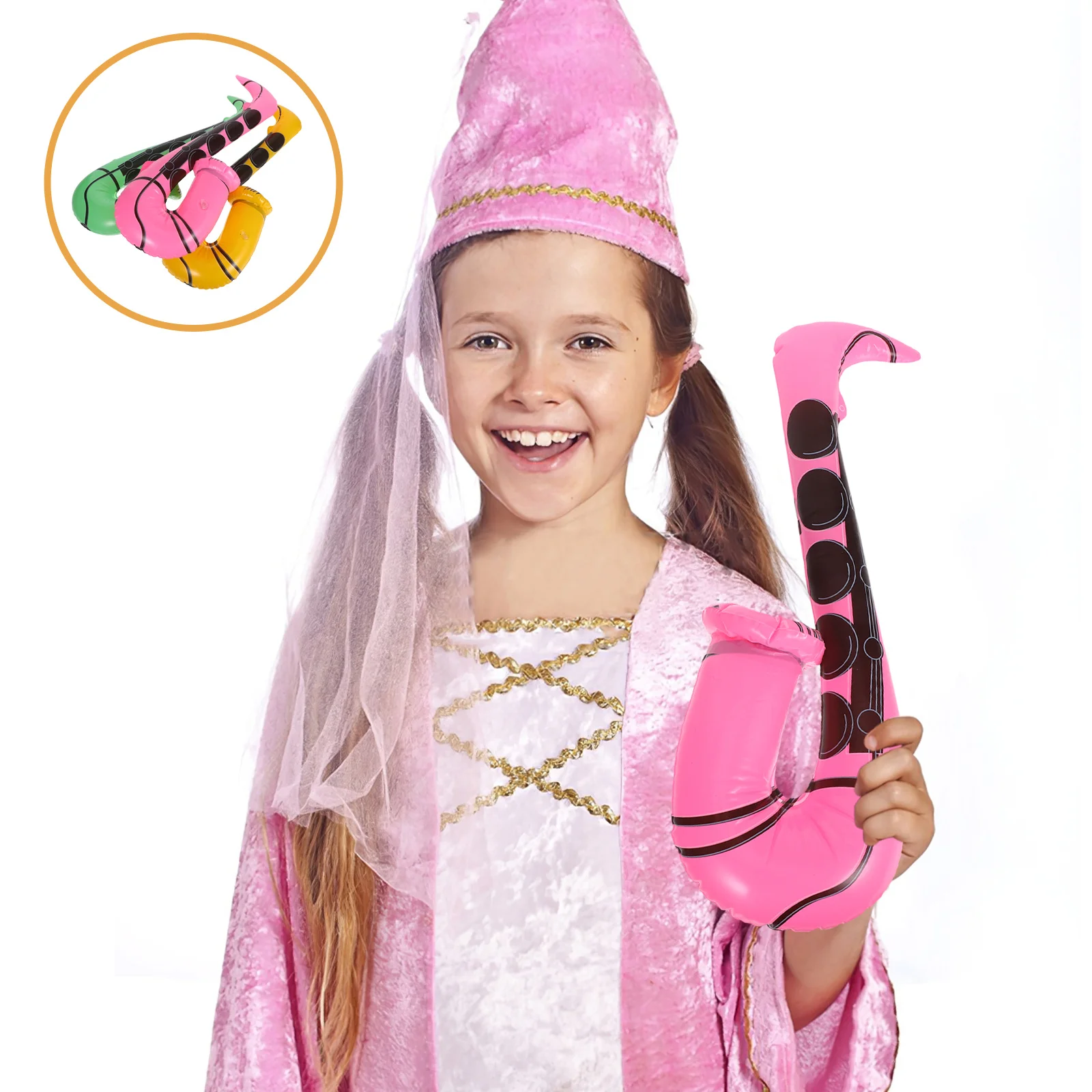 

3Pcs Inflatable Saxophone Musical Instruments for Parties Photo Booth Props Birthday Wedding Festive Decorations