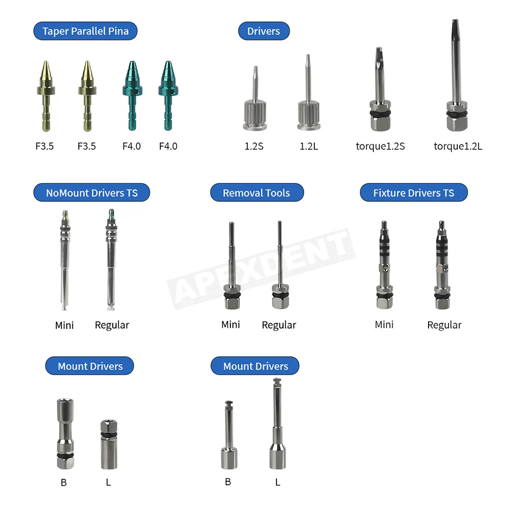 APEXDENT Dental Implant Digital Guide Surgical Kits Conical Drills Pilot Tissue Punch Drill Dentistry Restoration Tool