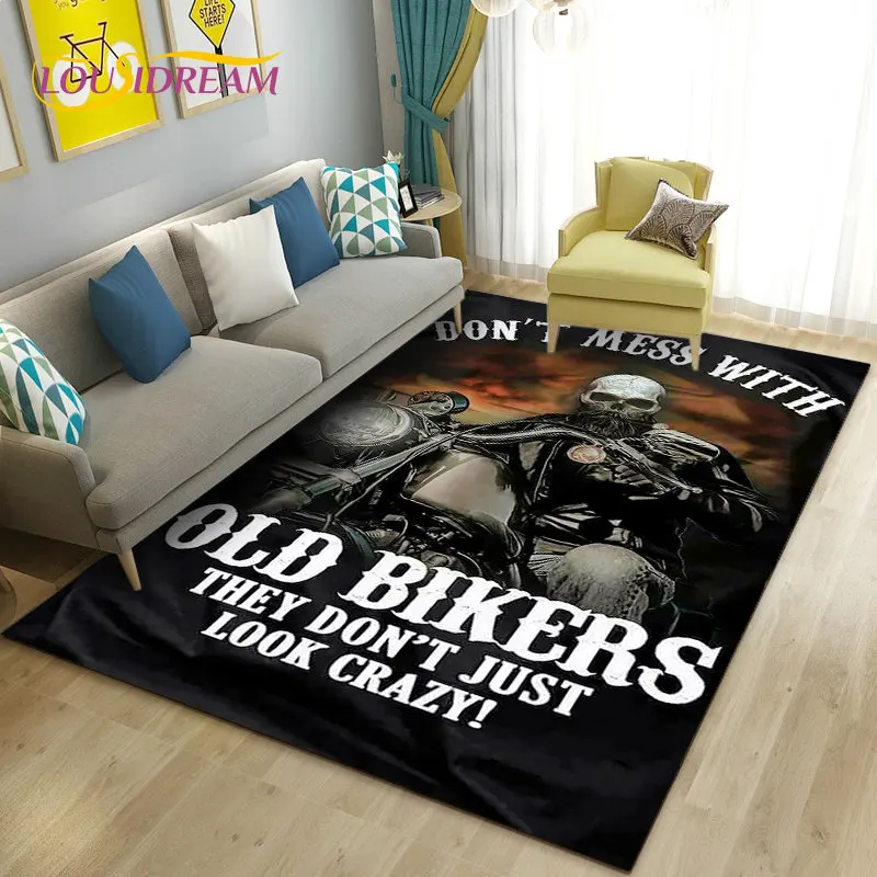 3D винтажный большой ковер для мотоцикла в стиле ретро, ковер для гостиной, спальни, украшения дивана, Придверный коврик, кухонный нескользящий напольный коврик