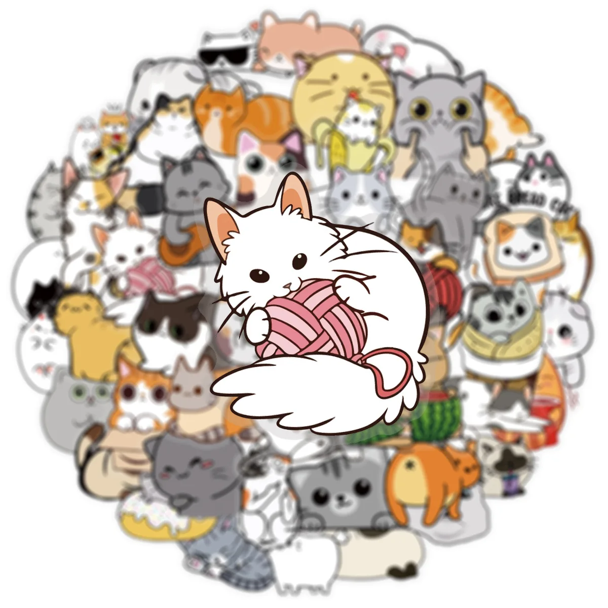 10/50PCS Kawaii Gatto Adesivi Simpatico Gattino Graffiti Animale Meme Decorazione Adesivo Trasparente Giocattoli Per Bambini Laptop Chitarra Auto Decalcomanie