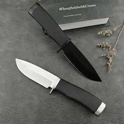 Portable Military Fixed Blade Hunting Knife Rubber Handle with Belt Sheath Hunting Survival Knives Tactical Outdoor EDC Tools