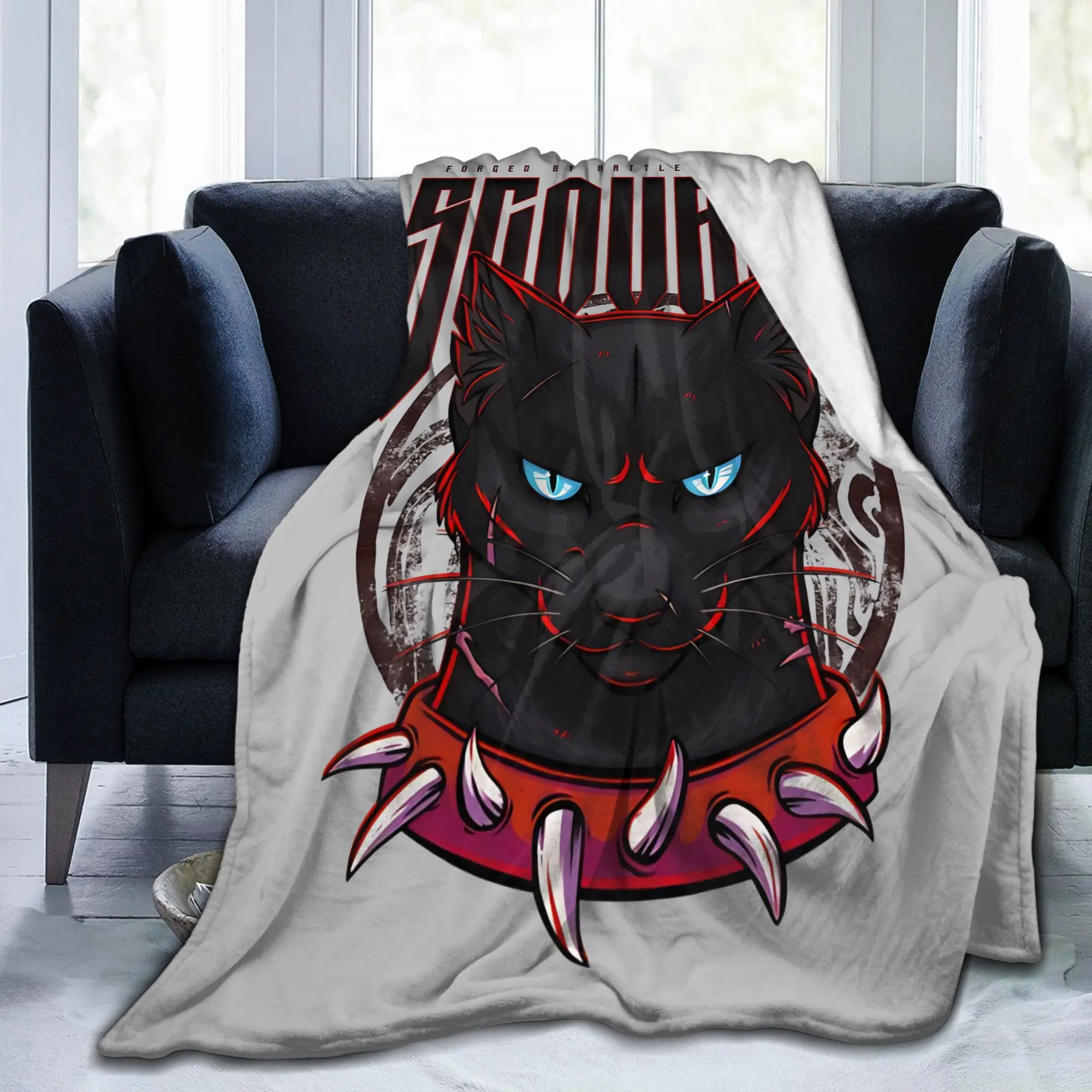 Scourge Cats Blood-Clan Blanket Warriors FireStar Battle Wool Bedding Throw Blanket Bed Sofa Printed Airplane Travel Portable