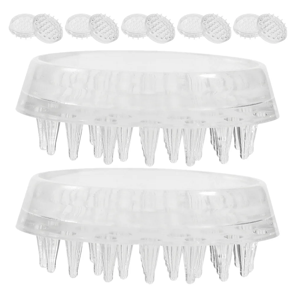

12Pcs Round Furniture Pads Non-Slip Transparent Carpet Teeth Grip Chair Feet Covers Table Sofa Leg Protectors Chair Foot Pads