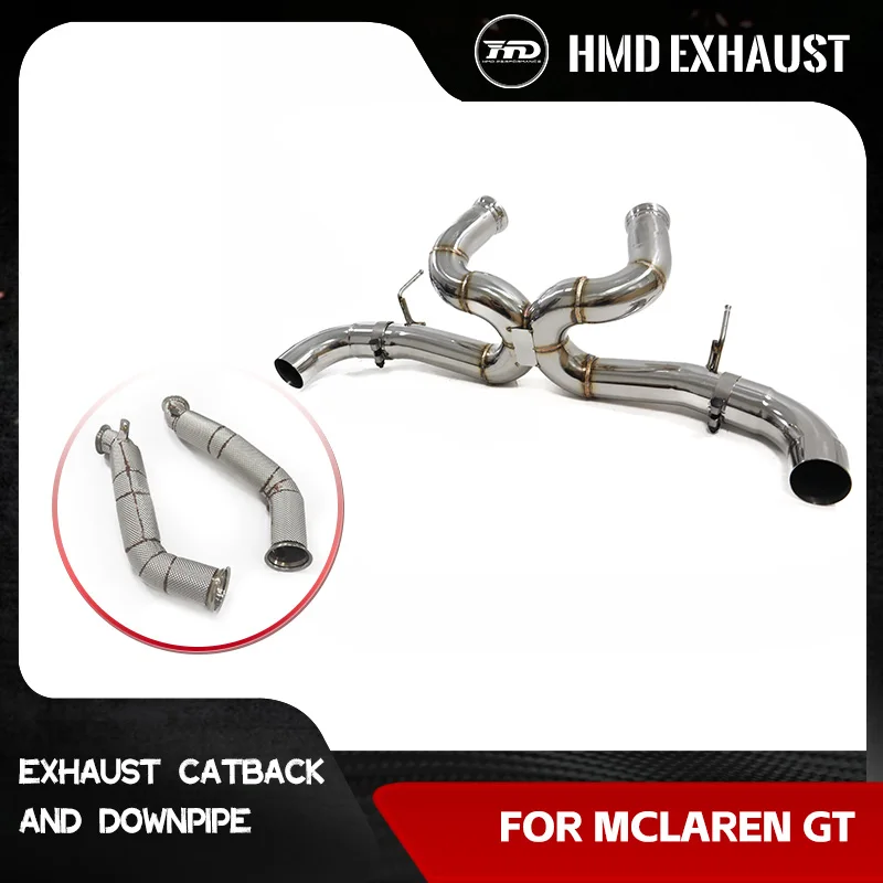 

HMD SS304 Catback for Mclaren GT without Valves Stainless steel Downpipe high performance Exhaust system heat shield
