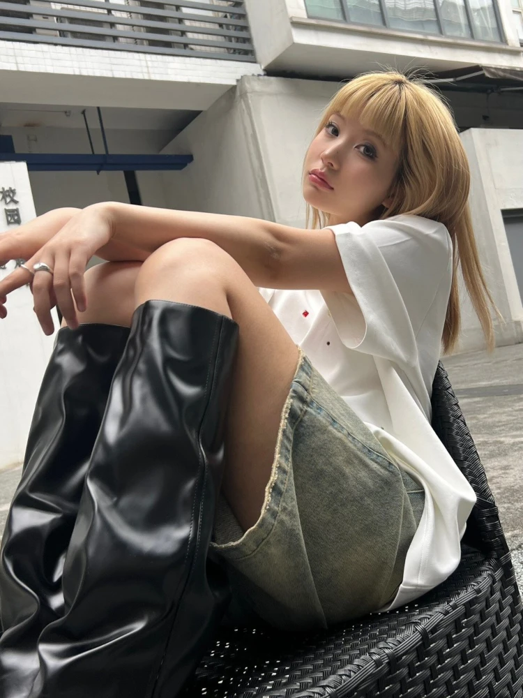 Women Denim Shorts Classic Denim Shorts Women's High Waisted Bermuda Jean Shorts Wide Leg Baggy Denim Jorts with Pockets