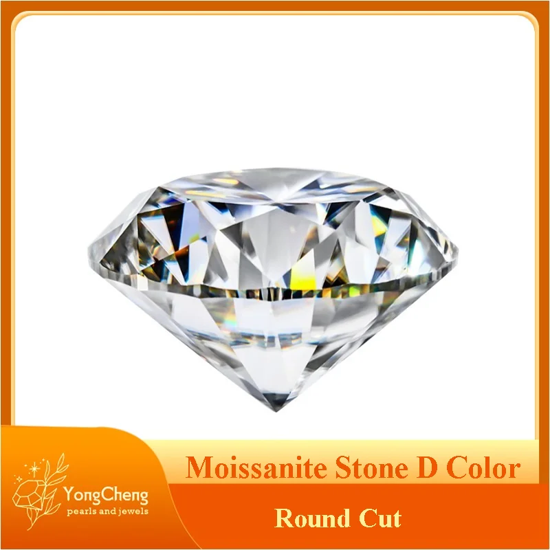 Piedra moissanita de corte redondo, 0,1ct-12ct, Color D, Vvs1, piedra suelta moisanita, precios al por mayor, piedras preciosas para fabricación de joyas moissanita