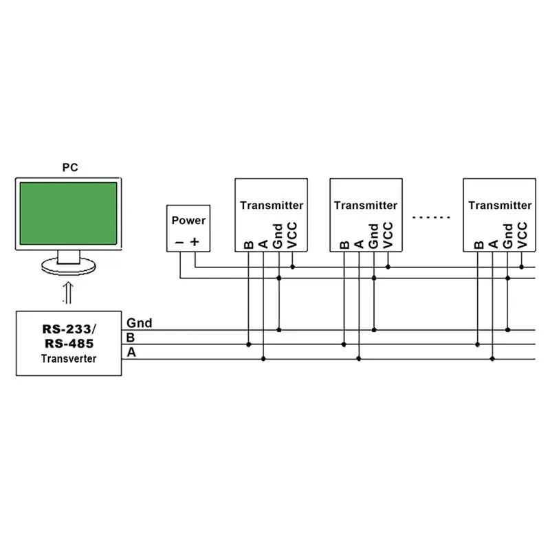 BAAJ-5X RS485 Temperature Humidity Sensor Modbus RTU Temp Sensor Digital Industrial Temp And Humidity Transmitter