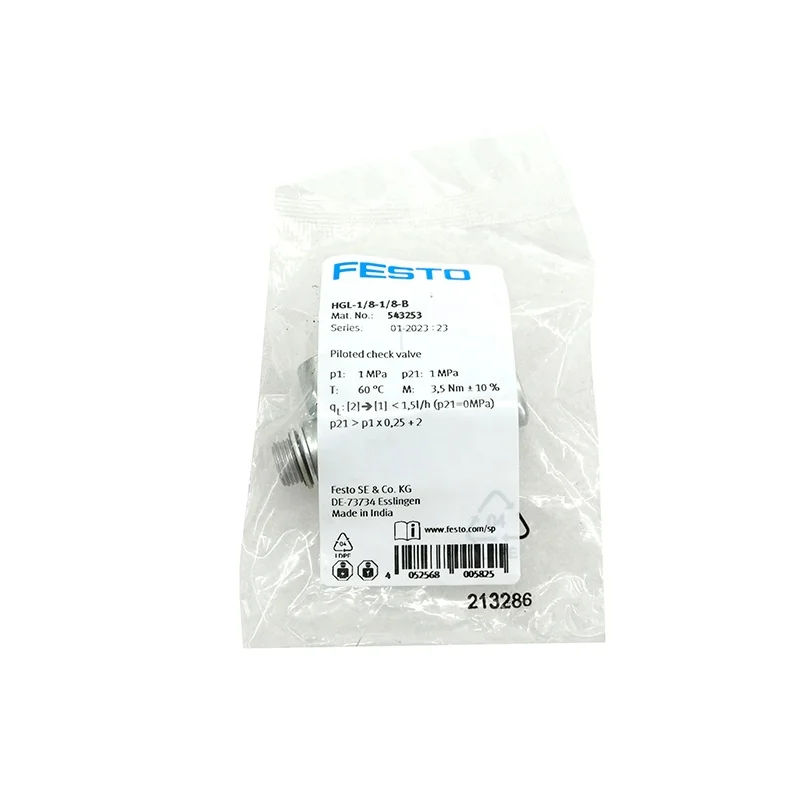 Festos HGL-1/8-1/8-B 543253 Pilot check valve