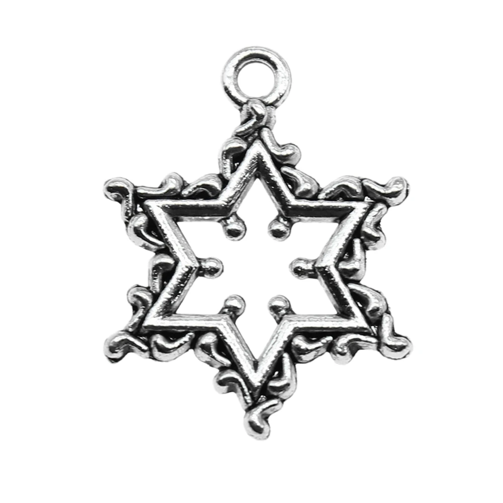 Couple Pendants Snowflake Charms Supplies For Jewelry 22x16mm 10pcs