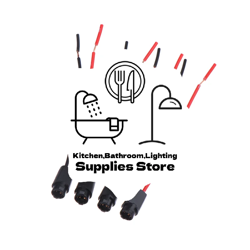 

5 шт. T5 светодиодный патрон для лампы для 1,2 Вт W3W шириной приборный светильник, светодиодный разъем T5, удлинительные кабели, жгут проводов