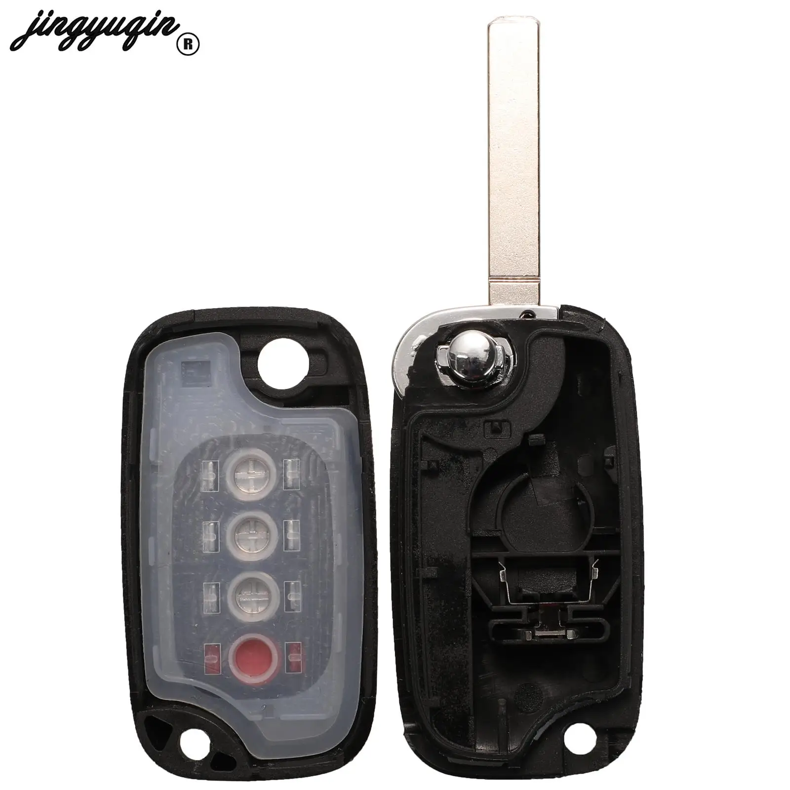 Jingyuqin 3/4 Nút Benz Smart Fortwo 453 Forfour 2015 2016 2017 Flip Remote Xe Chìa Khóa Vỏ Fob Uncut lưỡi Dao Thay Thế