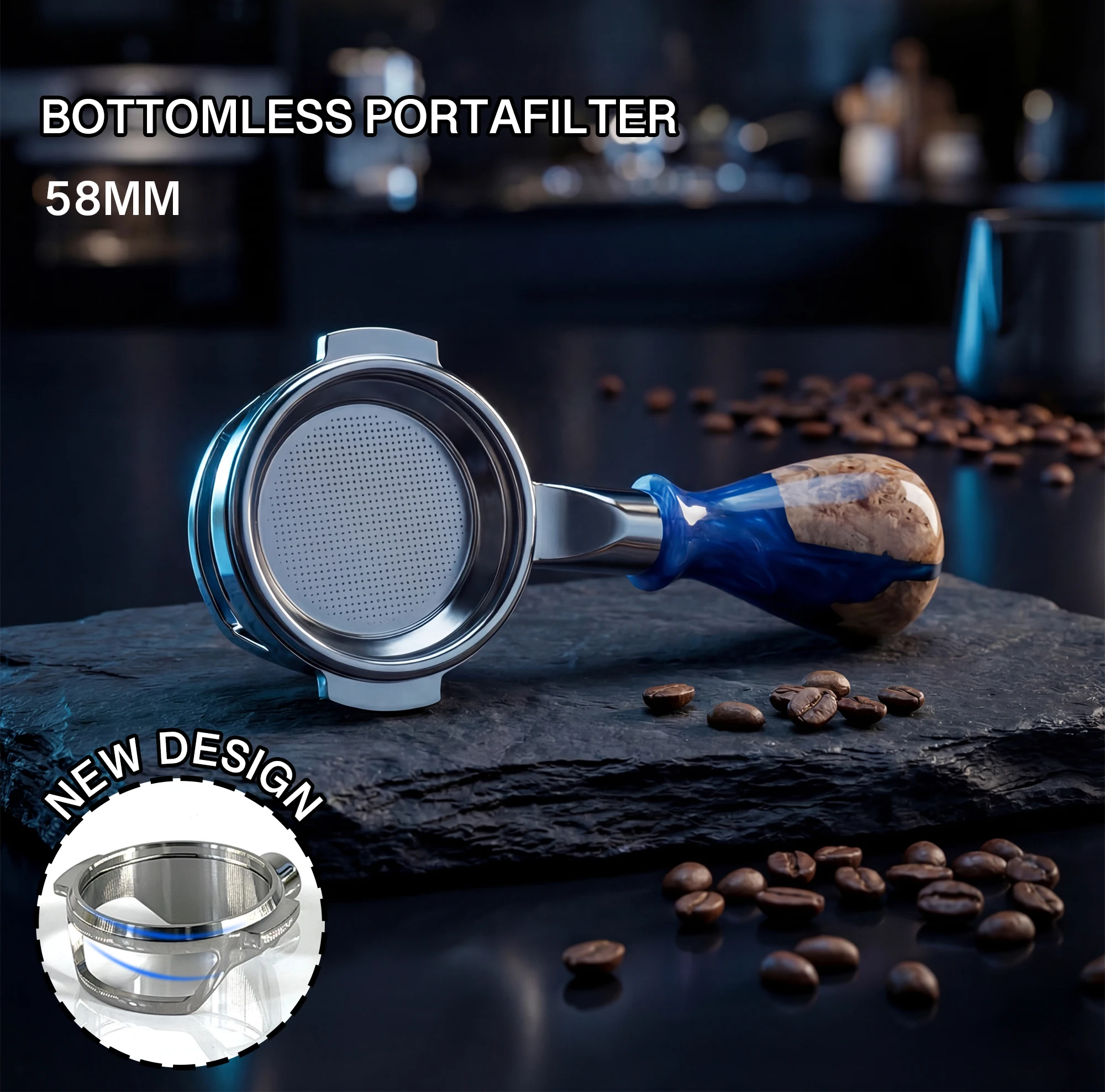 Portafiltro sem fundo para café, 58mm, para expobar/rocket/faema/rancilio e61, acessórios para máquina de café expresso, ferramentas para barista