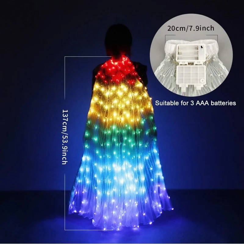 Glowing LED  Wings Cloak for Belly Dance Performance loween Cisas Festival Par Stage Props iny  ...