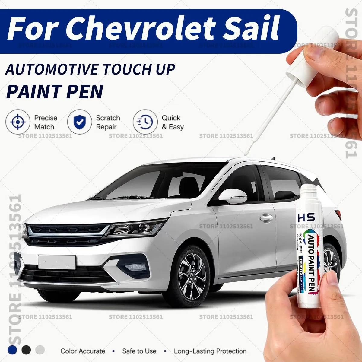 Car Touch Up Paint Pen Scratch Chip Repair Paint For Chevrolet Sail Super Red Caviar Black Summit White Beige Sandrift Grey