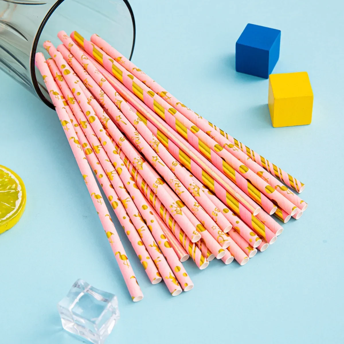 Pink Paper Straws for Drinking Pink Disposable Straws Biodegradable Party Straw For Birthday Wedding Baby Shower Christmas Decor