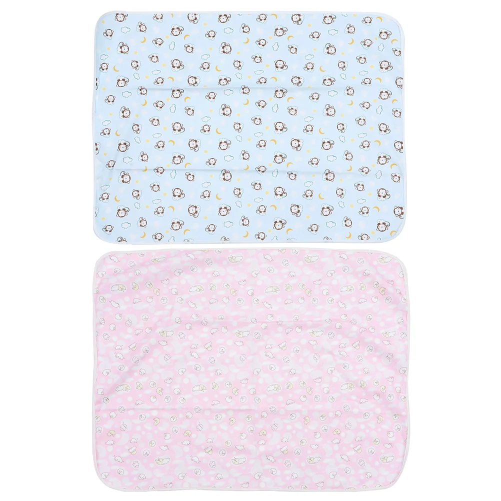 

2 Pcs Baby Changing Mat Diaper Pad Bed Outdoor Crib Waterproof Newborn Wetting Crystal Velvet Reusable