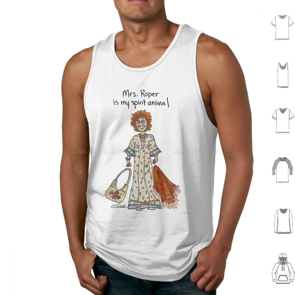 Camisetas sin mangas con estampado de Mrs. Roper de Cc Trubiak, de algodón, Threes Company, Jack Tripper, Mrs Roper, años 70, Chrissy