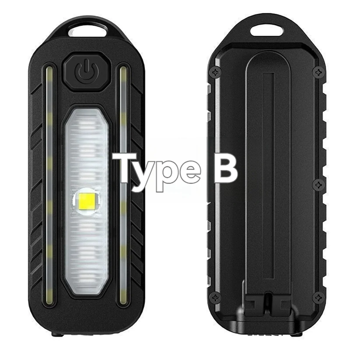 【A45D】Latarka z klipsem do noszenia na piórniku, światło ostrzegawcze, ładowalna latarka, wielofunkcyjna latarka z paskiem na ramię B