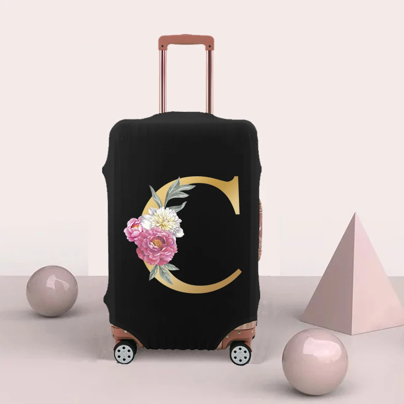 18-32 Inch Trolley Dust Bag Thick Protective Trunk Elastic Cove Travel Luggage Cover Alphabet Flower Print Suitcase Accessories