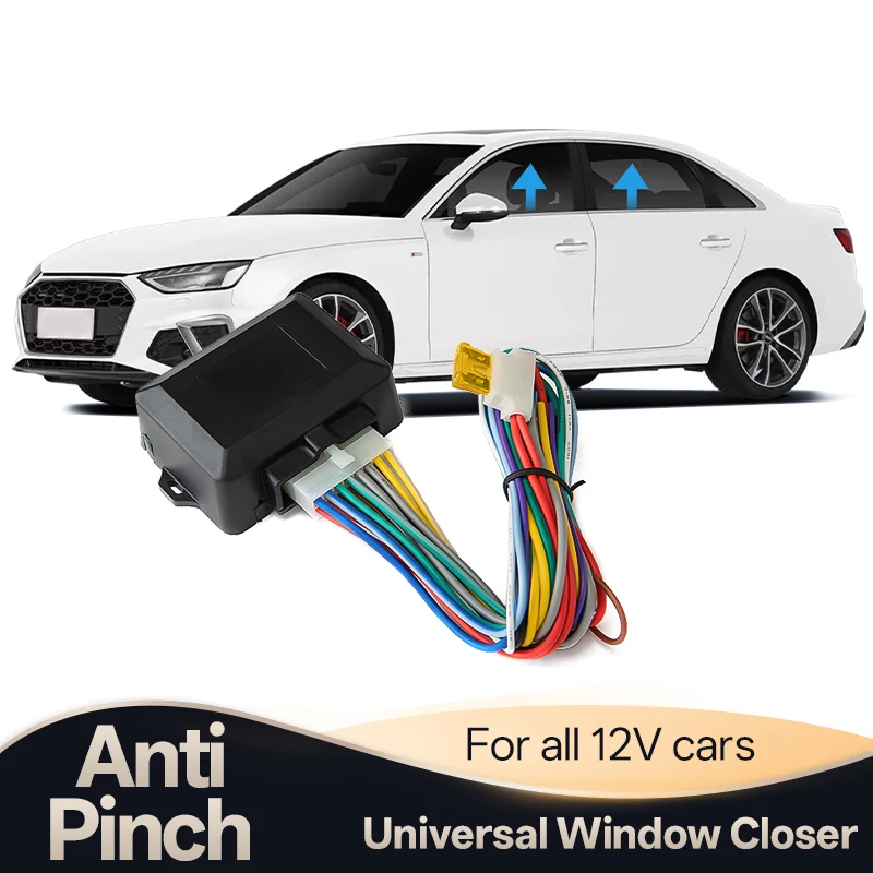 Hippcron Car Power Window Closer For 4 Doors Auto Close Windows Remotely Module Alarm System Accessories