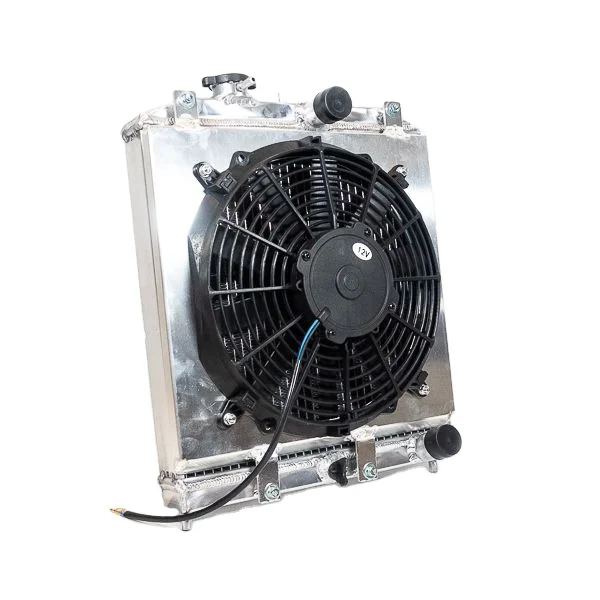 جاهز للشحن 3 صفوف 52 مم C-IVIC مشعاع مياه ألومنيوم مع كفن مروحة مناسب لسيارة Honda Civic DEL SOL EG EJ EK 92-00 #1