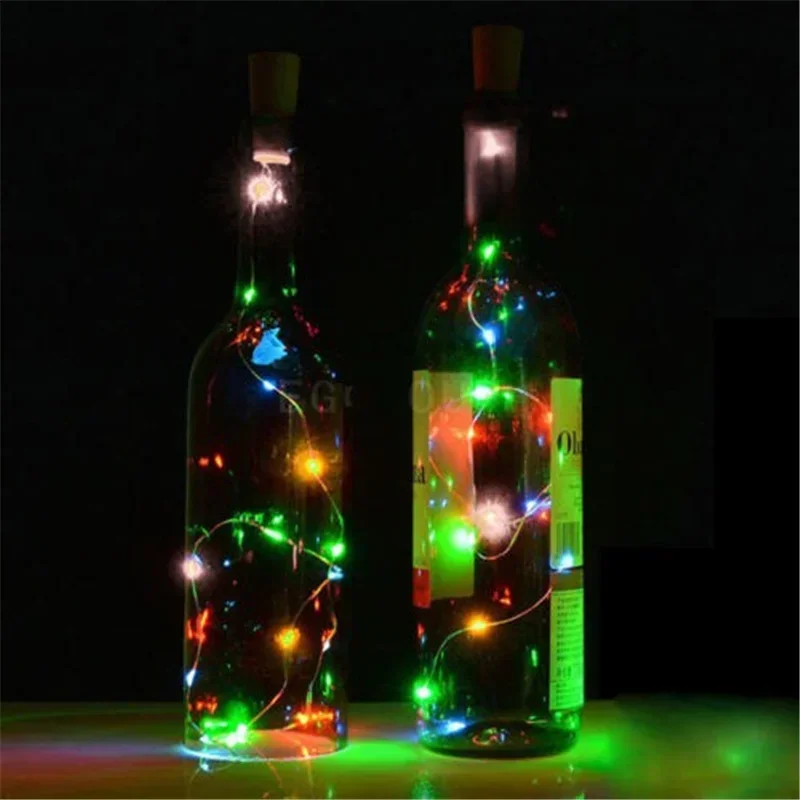 LED Cork Shaped Bottle Lights Wine Bottle Starry String Light for Festival Wedding Christmas Party Home Decor Fairy Night Lights