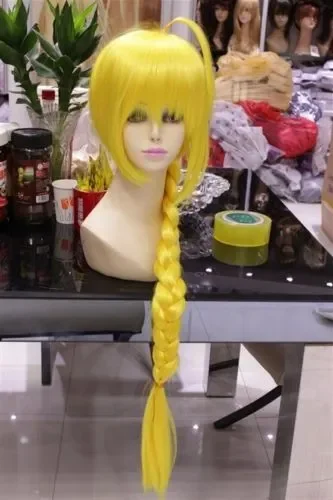 Wholesale  fashionable woman imitate anime party long straight golden mixed wig