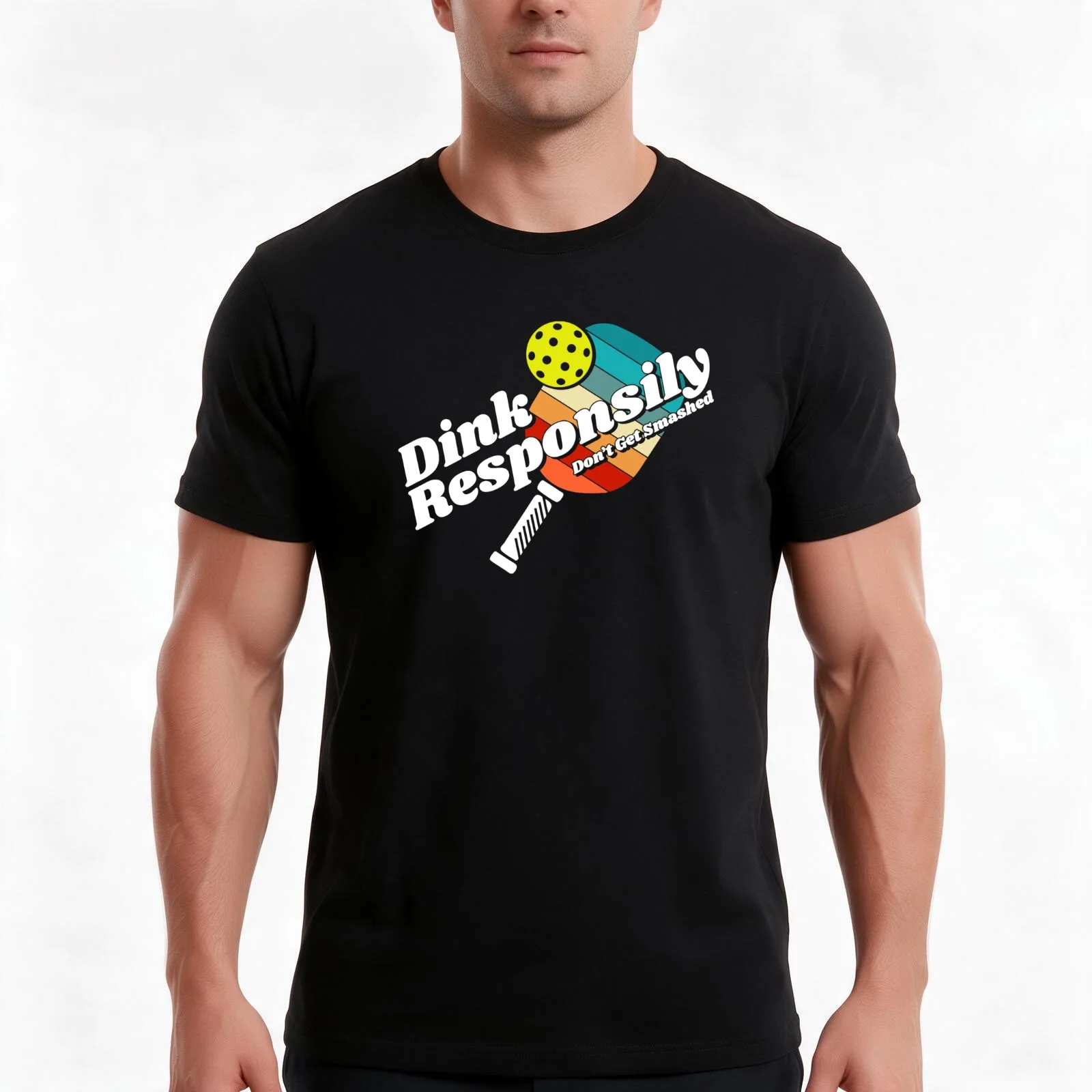 Dink Responsibly – Funny Pickleball Pun for Players T-Shirt, Summer Casual Cotton Tee, Oversized Streetwear Tops, 100% Cotton