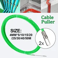 4mm 5/10/15/20/25/30/40/50M Cable Push Puller Fiberglass Duct Rodder Fish Tape Electrical Wire Cable Guide Device Aid Tool