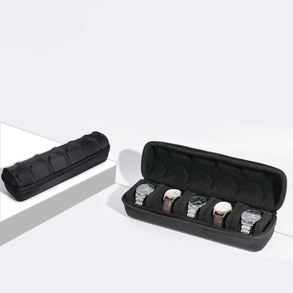 1/2/3/4/5Slots Watch Box Organizer Shockproof Velvet Lined Watch Display Holder Hard EVA Drop-resistant Watch Storage Box Travel