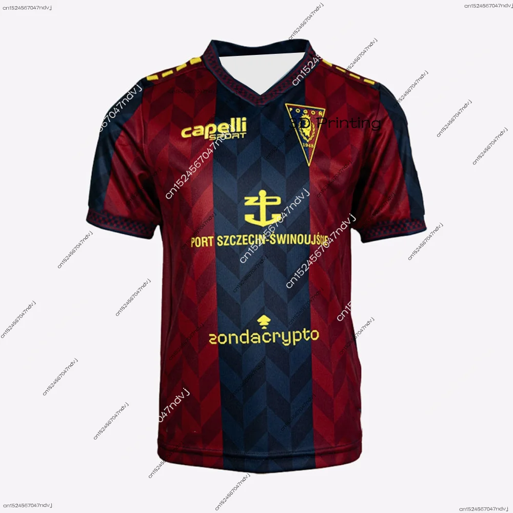 

24_25 Football Pogoń Szczecin Match Jersey Футбольная спортивная футболка 2025 Польша Футбольный дышащий мяч Джерси Мужской с коротким рукавом