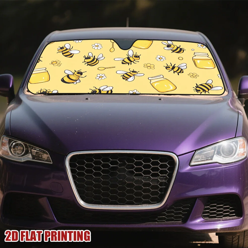 1pc Honey Bees and Pots Car Sun Visor Suitable for All Types of Drivers Blocks Direct Sunlight Improving Driving Safety