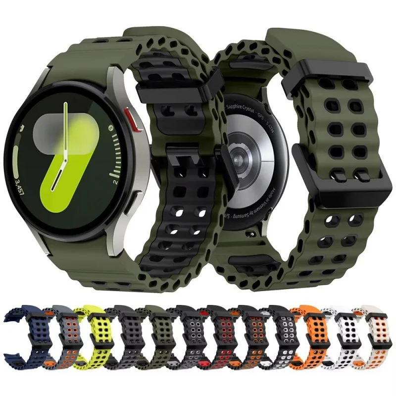 Silicone Strap For Samsung Galaxy Watch 7 6 5 4 44mm 40mm 5Pro 45mm No Gaps Band For Galaxy 4 6 Classic 47mm 43mm 42 46mm Correa