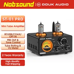 Nobsound HiFi Bluetooth 5.0 Vacuum Tube Amplifier USB DAC Stereo Receiver COAX/OPT Home Audio Digital Amp w/VU Meter 100W+100W