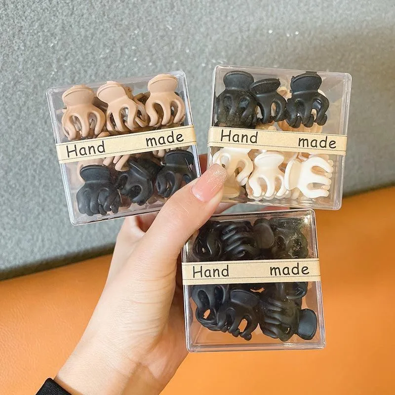 10pcs/Box  Matte Plastic Mini Hair Claws Clips Baby Gilrs Sweet Small Hairpin Hairgrips Barrettes Headwear Fashion Accessories