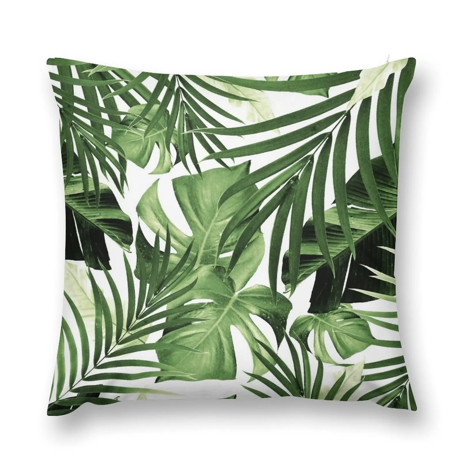 Tropical Jungle Leaves Pattern #12 #tropical #decor #art Throw Pillow Luxury Pillow Cover Decorative Sofa Cushions pillow